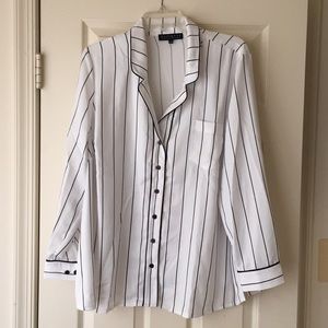 Eloquii Size 20 Striped Button Down Shirt